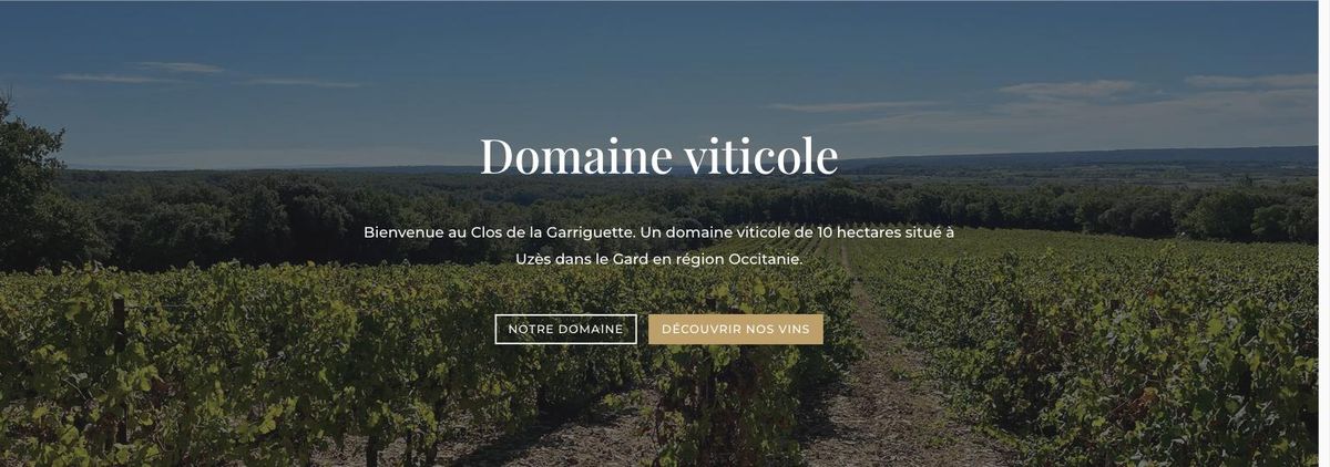Création de site internet avec boutique en ligne pour Clos de la Garriguette, domaine viticole à Uzès